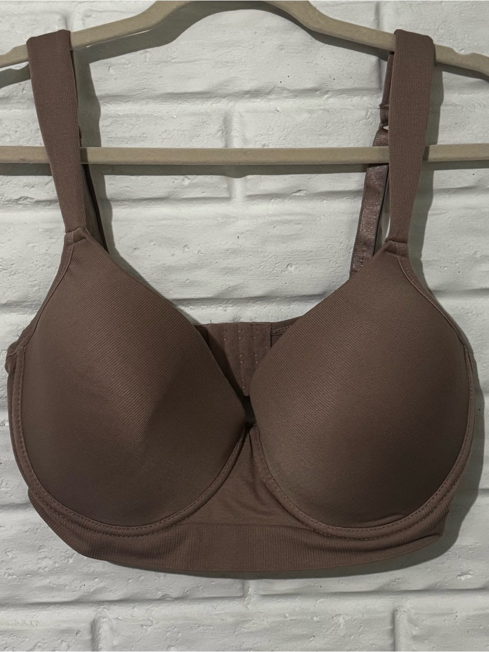 Nautica Intimates Ribbed Bra Size 38D Nude Beige Casual Sporty - Picture 1 of 3
